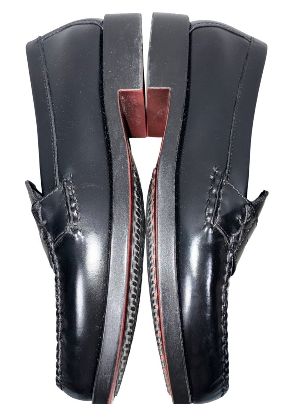 Bass Weejuns Black Leather Penny Loafers Katherine II Classic Slip-On Dress Shoe - Picture 9 of 10
